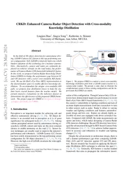 CRKD: Enhanced Camera-Radar Object Detection with Cross-modality
  Knowledge Distillation