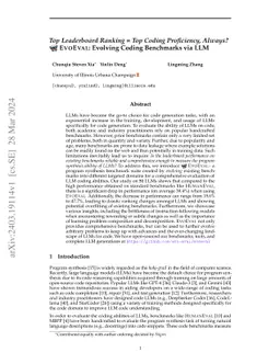 Top Leaderboard Ranking = Top Coding Proficiency, Always? EvoEval:
  Evolving Coding Benchmarks via LLM