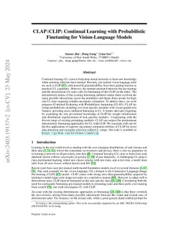 CLAP4CLIP: Continual Learning with Probabilistic Finetuning for
  Vision-Language Models