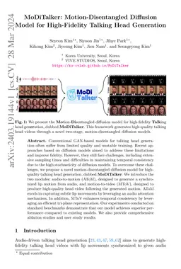 MoDiTalker: Motion-Disentangled Diffusion Model for High-Fidelity
  Talking Head Generation