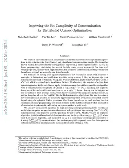 Improving the Bit Complexity of Communication for Distributed Convex
  Optimization