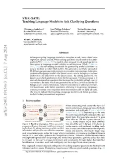 STaR-GATE: Teaching Language Models to Ask Clarifying Questions