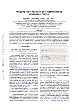 Mitigating Misleading Chain-of-Thought Reasoning with Selective
  Filtering