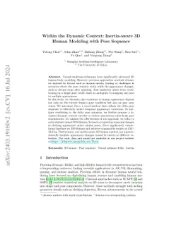 Within the Dynamic Context: Inertia-aware 3D Human Modeling with Pose
  Sequence
