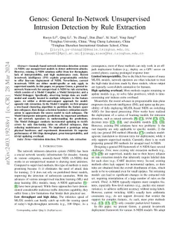 Genos: General In-Network Unsupervised Intrusion Detection by Rule
  Extraction