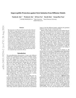 Imperceptible Protection against Style Imitation from Diffusion Models