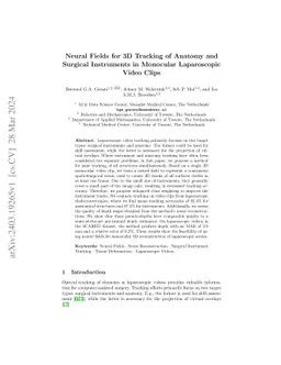 Neural Fields for 3D Tracking of Anatomy and Surgical Instruments in
  Monocular Laparoscopic Video Clips