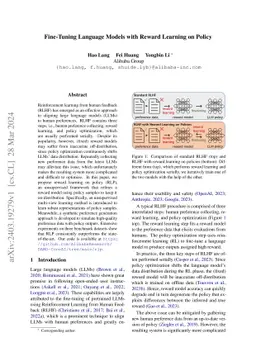 Fine-Tuning Language Models with Reward Learning on Policy