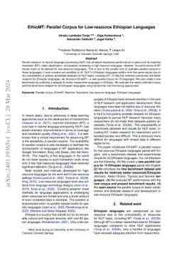 EthioMT: Parallel Corpus for Low-resource Ethiopian Languages