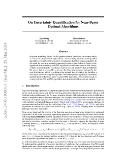 On Uncertainty Quantification for Near-Bayes Optimal Algorithms