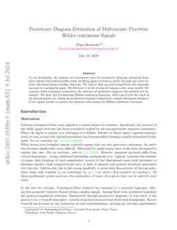 Persistence Diagram Estimation of Multivariate Piecewise
  Hölder-continuous Signals