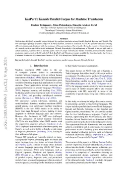 KazParC: Kazakh Parallel Corpus for Machine Translation