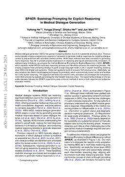 BP4ER: Bootstrap Prompting for Explicit Reasoning in Medical Dialogue
  Generation