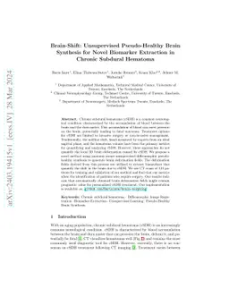 Brain-Shift: Unsupervised Pseudo-Healthy Brain Synthesis for Novel
  Biomarker Extraction in Chronic Subdural Hematoma