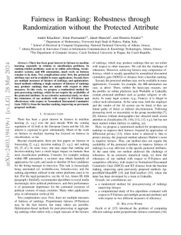 Fairness in Ranking: Robustness through Randomization without the
  Protected Attribute