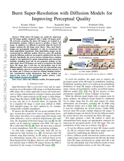 Burst Super-Resolution with Diffusion Models for Improving Perceptual
  Quality