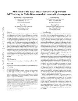 "At the end of the day, I am accountable": Gig Workers' Self-Tracking
  for Multi-Dimensional Accountability Management