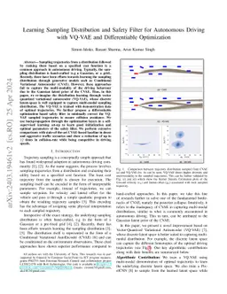 Learning Sampling Distribution and Safety Filter for Autonomous Driving
  with VQ-VAE and Differentiable Optimization