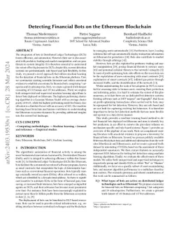 Detecting Financial Bots on the Ethereum Blockchain