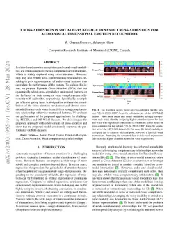 Cross-Attention is Not Always Needed: Dynamic Cross-Attention for
  Audio-Visual Dimensional Emotion Recognition