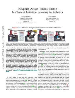 Keypoint Action Tokens Enable In-Context Imitation Learning in Robotics