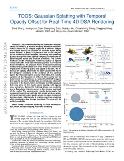 TOGS: Gaussian Splatting with Temporal Opacity Offset for Real-Time 4D
  DSA Rendering