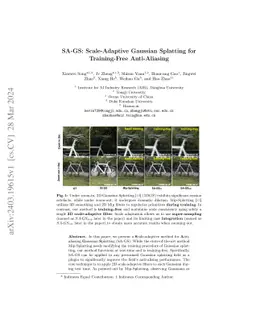 SA-GS: Scale-Adaptive Gaussian Splatting for Training-Free Anti-Aliasing
