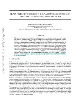 ILPO-NET: Network for the invariant recognition of arbitrary volumetric
  patterns in 3D