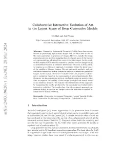 Collaborative Interactive Evolution of Art in the Latent Space of Deep
  Generative Models