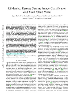 RSMamba: Remote Sensing Image Classification with State Space Model