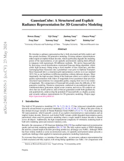 GaussianCube: A Structured and Explicit Radiance Representation for 3D
  Generative Modeling