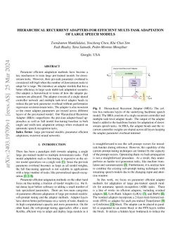 Hierarchical Recurrent Adapters for Efficient Multi-Task Adaptation of
  Large Speech Models