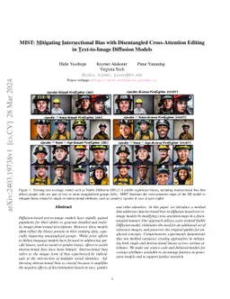 MIST: Mitigating Intersectional Bias with Disentangled Cross-Attention
  Editing in Text-to-Image Diffusion Models