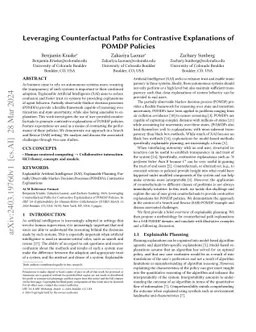 Leveraging Counterfactual Paths for Contrastive Explanations of POMDP
  Policies