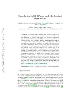 ShapeFusion: A 3D diffusion model for localized shape editing