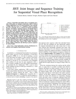 JIST: Joint Image and Sequence Training for Sequential Visual Place
  Recognition