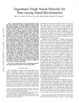 Gegenbauer Graph Neural Networks for Time-varying Signal Reconstruction