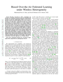 Biased Over-the-Air Federated Learning under Wireless Heterogeneity