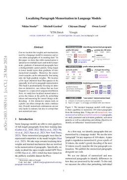 Localizing Paragraph Memorization in Language Models