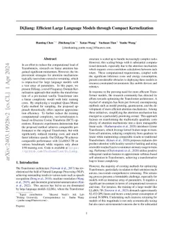 DiJiang: Efficient Large Language Models through Compact Kernelization