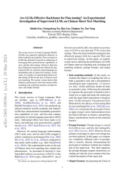 Are LLMs Effective Backbones for Fine-tuning? An Experimental
  Investigation of Supervised LLMs on Chinese Short Text Matching