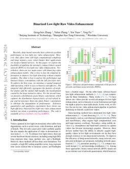 Binarized Low-light Raw Video Enhancement