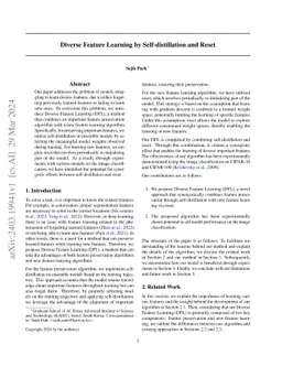 Diverse Feature Learning by Self-distillation and Reset