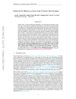 Efficient Modulation for Vision Networks