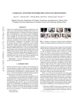 A Parallel Attention Network for Cattle Face Recognition