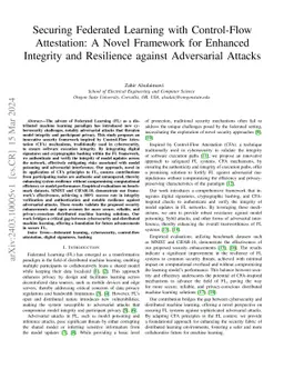 Securing Federated Learning with Control-Flow Attestation: A Novel
  Framework for Enhanced Integrity and Resilience against Adversarial Attacks
