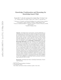 Knowledge Condensation and Reasoning for Knowledge-based VQA