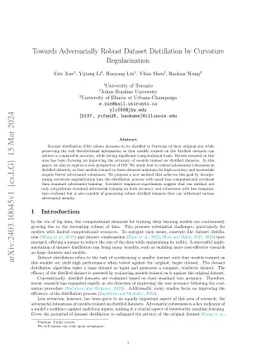 Towards Adversarially Robust Dataset Distillation by Curvature Regularization