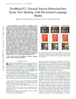 TextBlockV2: Towards Precise-Detection-Free Scene Text Spotting with
  Pre-trained Language Model