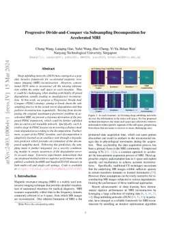 Progressive Divide-and-Conquer via Subsampling Decomposition for
  Accelerated MRI